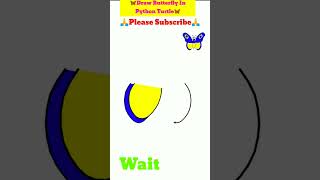 How to draw butterfly using Python turtle code|#shorts #butterfly #coding #python