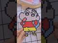 Thử thách vẽ Shin – Cậu bé bút chì bằng Pixel Art. #shorts