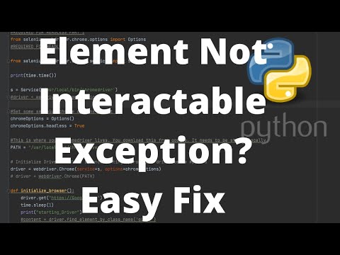 How to Fix the Element Not Interactable Exception in Selenium for Python