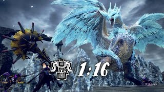 【MHR:SB】烈禍襲来：乱れ舞う六花 イヴェルカーナ 1:16.72 ヘビィボウガン ソロ / Hazard: Winter Warning HBG solo