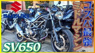 【スズキ】「SV650」試乗《低価格\u0026軽量コンパクトなミドルクラス水冷Vツインの鼓動感》【モトブログ】