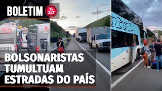 Boletim 247 - Caminhoneiros bolsonaristas fazem bloqueios em rodovias do RJ, MT, SC e RS