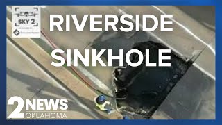 Sinkhole shuts down lanes on Tulsa street