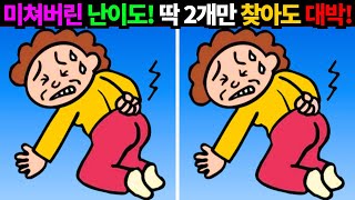 ※허걱! 겁나게 어렵다! 이건 천재도 두손 번쩍든 문제에요!! 이번엔 딱 2개만 찾아도 죽어있던 두뇌세포가 놀라 다시되살아나는 다른그림찾기 입니다!