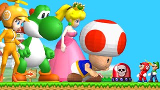 What happens if Mario and Luigi fight evil Peach Daisy Toad and Yoshi in NSMBW