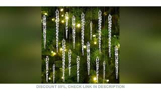 12/24/36pcs Crystal Clear Christmas Tree Ornaments Icicle Decorations For Holiday \u0026 Winter Party Dec