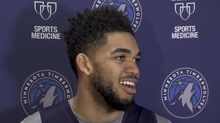 Karl-Anthony Towns interview before Game 3 against the Rockets