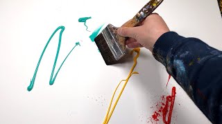 Peinture Abstraite Démonstration à l'Acrylique avec bande de masquage | Wotan