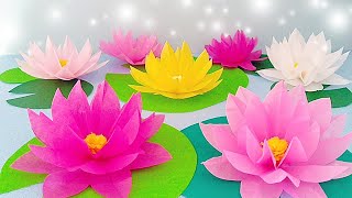 Lotus Flower.How to make paper flowers tutorial.Origami DIY.Paper Craft.