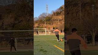 JFLリーガーとシュート対決/北欧サッカー選手の自主練#shorts #サッカー #海外 #留学