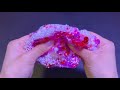 キラキラハートスパンコールとプレイフォームのクランチスライム💖【音フェチ asmr】heart spangle u0026 play foam crunchy slime💖