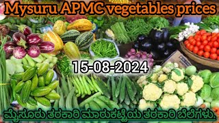 Mysur APMC vegetables prices.||15-08-2024|| ಮೈಸೂರು ತರಕಾರಿ ಮಾರುಕಟ್ಟೆಯ ತರಕಾರಿ ಬೆಲೆಗಳು #mysore