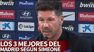 Simeone elige los tres jugadores del Madrid que considera más importantes en el esquema | Diario AS
