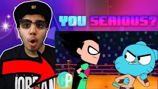 Gumball Vs Robin Cartoon Rap Battles (Teen Titans Go) | Reaction!