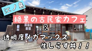 【絶対に教えたくない！江ノ島 絶景古民家カフェ】眺めが最高の古民家カフェと透明度最強の生しらす丼が美味しい！！