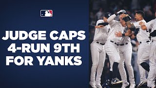Yanks score 4 in 9th, capped off by CLUTCH walk-off single from Aaron Judge