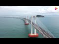 the most beautiful bridge in aerial photography 11.08 kilometers long this is the nan ao bridge