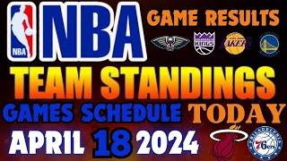nba playoffs standings today April 18, 2024 | games results | games schedule April 18, 2024