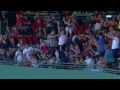 tb@bos young fan snags a foul with his hat