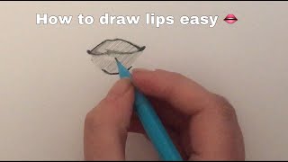 How to draw lips easy step by step 👄