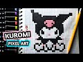 Como Dibujar A KURomi | PASO A PASO FACIL (pixel art) | how to draw kuromi kawaii