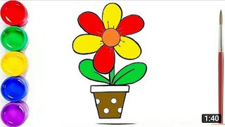 Drawing Flower for children / Рисование цветок для детей / Сурет салу гул / Gul rasmini chizish