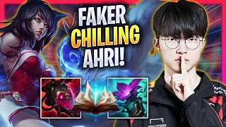 FAKER CHILLING WITH AHRI! - T1 Faker Plays Ahri MID vs Taliyah! | Season 2024