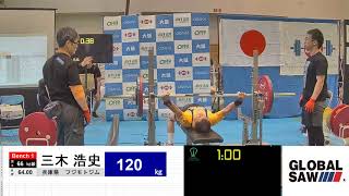 第19回ジャパンクラシックベンチプレス選手権大会 男子66kg級 M3 M4