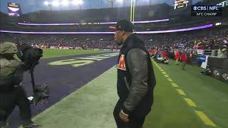 Former NFL linebacker Terrell Suggs gets Ravens fans amped up in third quarter of AFC Championship G