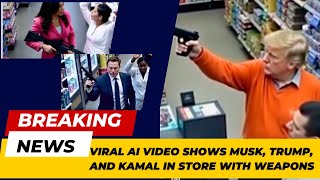 Viral AI Video Shows Musk, Trump, and Kamala in Store With Weapons