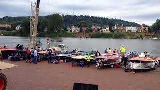 Vintage hydroplanes wheeling WV 2017 Saturday morning pits