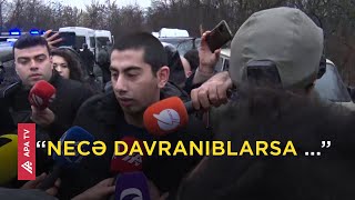 Azad olunan Hüseyn Axundov jurnalistlərə nələri dedi – APA TV