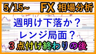 【5/15～週間相場分析＆振り返り】状況次第でサイクルを絞ってトレード🔥トレンド転換きっかけ？🔑【FX】ドル円,クロス円