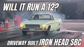 Will It Run 12s? Driveway Built Iron Head SBC. Drag Racing At The Bend