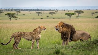 WILD Chita Takes on KING of the Jungle! #vairalvideo #africanwonder #animals #trendingvideo #africa