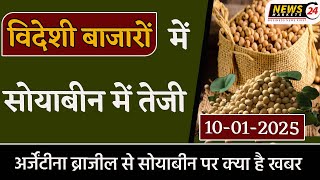 विदेशी बाज़ारों में सोयाबीन में तेजी ! || 10 January 2025 सोयाबीन का भाव || NewsMarkets24