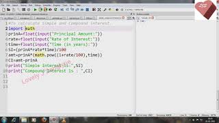 #Program 4 IP_XI- To calculate Simple and Compound Interest