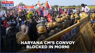 Haryana chief minister Khattar's convoy blocked by protesting farmers