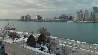 2025.2.11 | Windsor, Ontario, Canada | Detroit Skyline, Michigan, USA