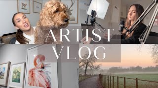 Artist Vlog - Tutorials, Organising my Art Studio, Private Viewing in London ✍🏼