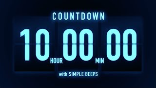 10 Hours Countdown Timer ๐ต Flip Clock with Simple Beeps