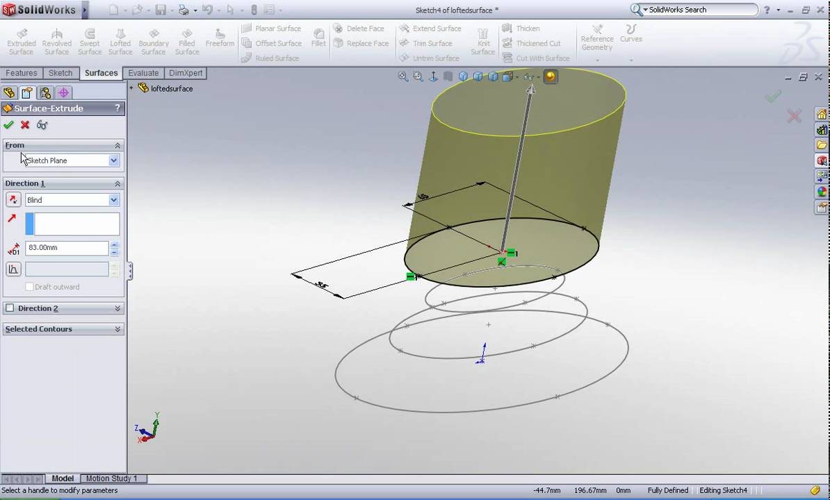 Lofted Surface - YouTube