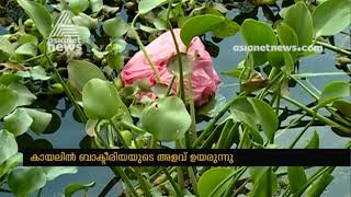 Waste disposal including toilet waste dumbed into by houseboats in Kuttanad