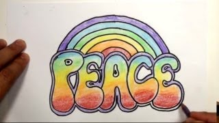 How to Write PEACE - Rainbow 60's Style | MAT