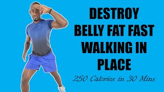 DESTROY BELLY FAT FAST Walking in Place No Equipment🔥250 Calories in 30 Minutes🔥