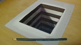 How to Draw 3D Hole for Kids - Easy Anamorphic Illusion - Trick Art on Paper