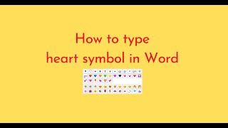 How to type heart symbol in Word