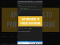 This is how you append row one after another in pandas dataframe | python pandas tutorial #Shorts