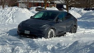 I drove my RWD Tesla Model Y in the BIGGEST Snowfall of the year! How Was It?