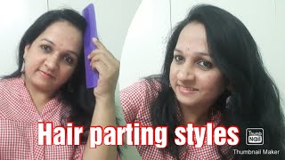 Hair parting styles⭐️ ಬೈತಲೆ ತೆಗೆಯುವ ಹಲವು ವಿಧಾನ ⭐️tips \u0026 tricks ⭐️Ramya Muralidhar⭐️